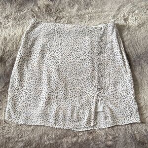 Leopard Print Button-Front Skirt